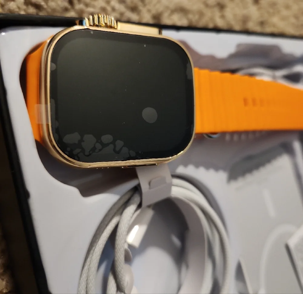 DMES || Smartwatch with Vibrant Orange Band